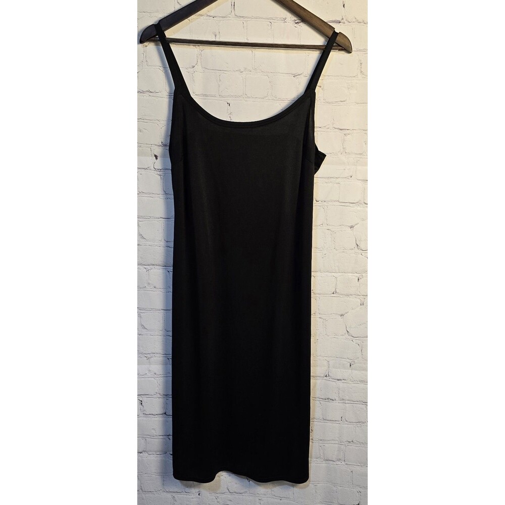 MSK Size 10 Black Slip Dress Spaghetti Strap Round Neck